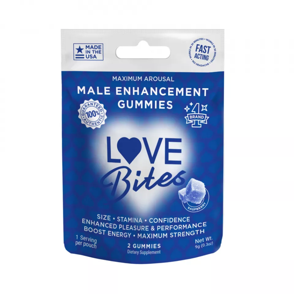 Love Bites - Male Enhancements Gummies - 2 Pièces Par Paquet - 0,3 Oz.