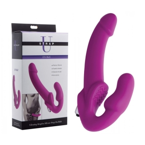 STRAP U VIBRATING STRAPLESS SILICONE STRAP-ON DILDO
