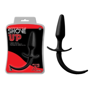 SHOVE UP SILICONE BUTT PLUG Puppy tail 4PO NOIR