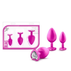 Blush - Luxe - Bling Plugs Training Kit - Pink With White Gems