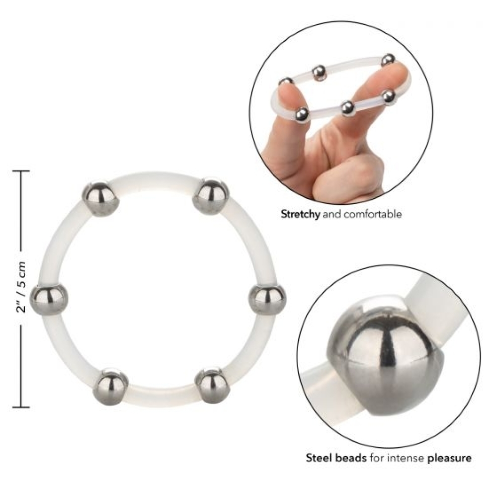 CalExotics - Steel Beaded Silicone Ring - Extra Large