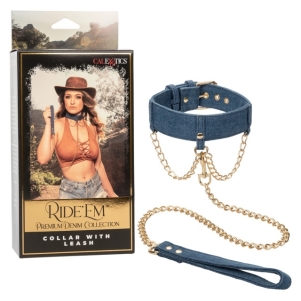 Collier Avec Laisse Collection Ride 'Em Premium Denim Collier Avec Laisse Collection Ride 'Em Premium Denim