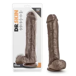 Mr. Savage Realistic Chocolate 11-Inch Long Dildo With Balls & Suction Cup Base